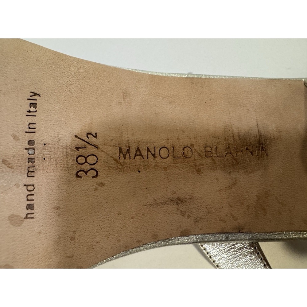 Manolo Blahnik Carolyne d'Orsay Silver sling back pumps 38.5 - Picture 6 of 6